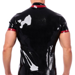 XRUB Latex Polo en latex Xrub Noir-Rouge
